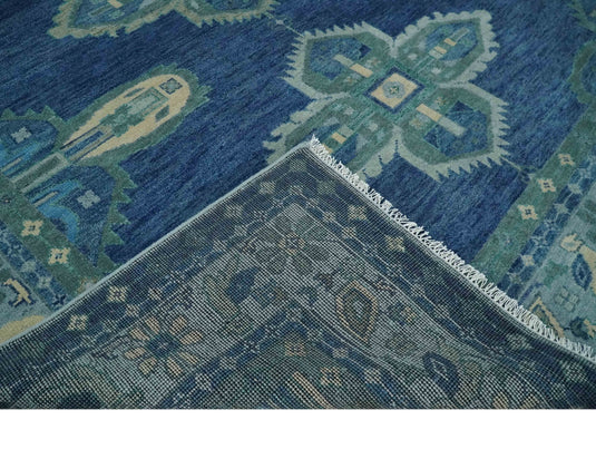 HandKnotted Heriz Serapi Rug Blue, Silver and Brown Ideal for Living, Bedroom, and Dining Rooms 5x8, 6x9, 8x10, 9x12 and 10x14 Wool Rug