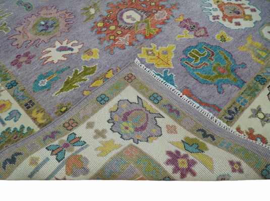 Hand Knotted Oriental Oushak Colorful Rug Purple and Ivory 8x10 ft Ideal for Living, Bedroom, and Dining Rooms | CP1287810