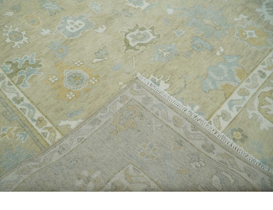 Hand Knotted Traditional Oushak Rug Beige and Ivory Multi Size Ideal for Living, Bedroom, and Dining Rooms |CP1722