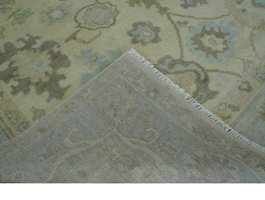 Hand Knotted Oriental Oushak  Rug Beige and Grey Multi Size Ideal for Living, Bedroom, and Dining Rooms |CP1709