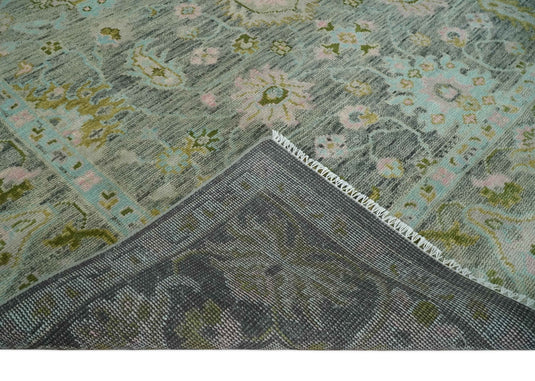 Antique Look Hand Knotted Oriental Oushak Rug Grey and Green Multi Size Ideal for Living, Bedroom, and Dining Rooms | CP1780