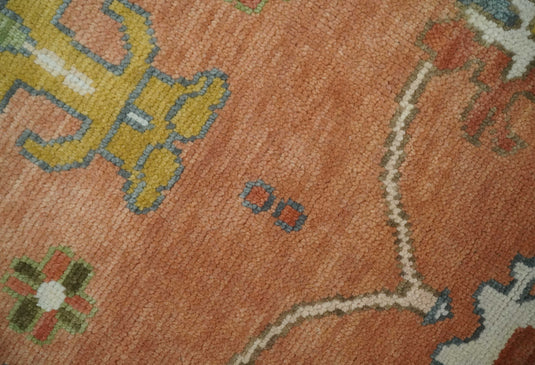 Hand Knotted Vibrant Colorful Oriental Oushak Rug Light Brown and Beige 8x10 ft Ideal for Living, Bedroom, and Dining Room CP2074810S- (FC)