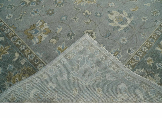 Traditional Oriental Gray, Brown And Ivory Hand Knotted 8x10 ft Bedroom, Living Room Rug Wool Area Rug