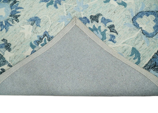 Custom Made Persian Gray, Blue And Charcoal Hand Tufted Wool Area Rug