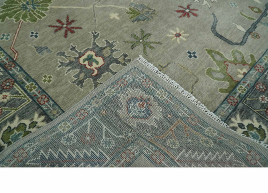 Premium look Hand knotted Camel and Grey 9x12 Oriental Oushak wool Area Rug CP1339912S