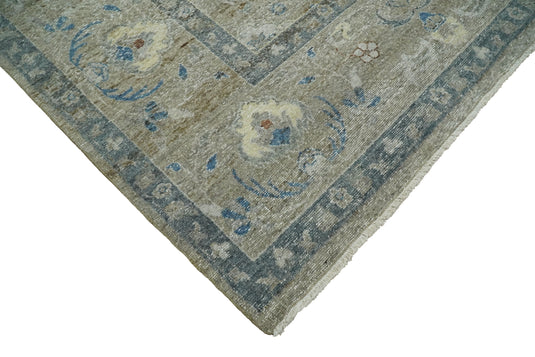 Brown Vintage Traditional Handknotted Persian Rug Made with Wool | Oxidised,DIstressed low Pile Vintage Rug, Living Room Rug