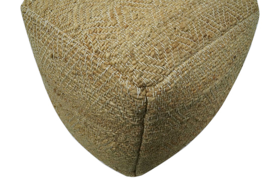 Tribal Beige Jute Footstool, Seat, Foot Rest Living Room, Bedroom