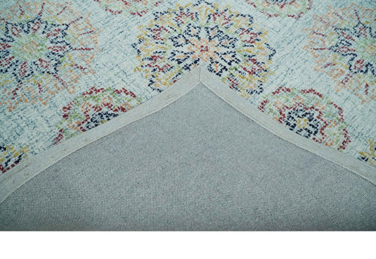 Custom Made Traditional Floral Colorful Gray, Olive, Maroon And Blue Hand Tufted Wool Area Rug