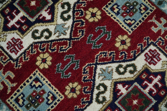 Available in USA Hand-Knotted Rust and Ivory Tribal Armenian Bedroom, Living Room Rug, kids Room Wool Area Rug -KZA10- (FC)