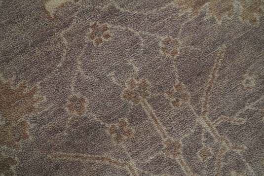 Custom Made Hand Knotted Beige And Brown Tree of Life Wool Area Rug