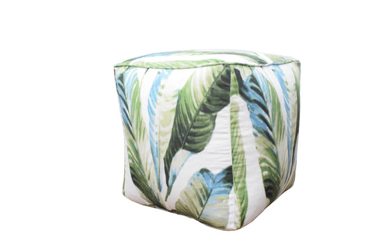 Handmade Tropical Design Outdoor And Indoor Ottoman Pouf Footstool, Seat, Foot Rest Living Room, Bedroom