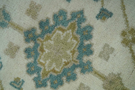 Hand Knotted Beige, Camel and Teal Oushak Rug 6x9 ft Ideal for Living, Bedroom And Dining Rooms | CP233669