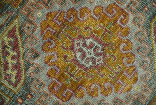 Gold and Gray Hand knotted Oriental Multi Size wool Area Rug