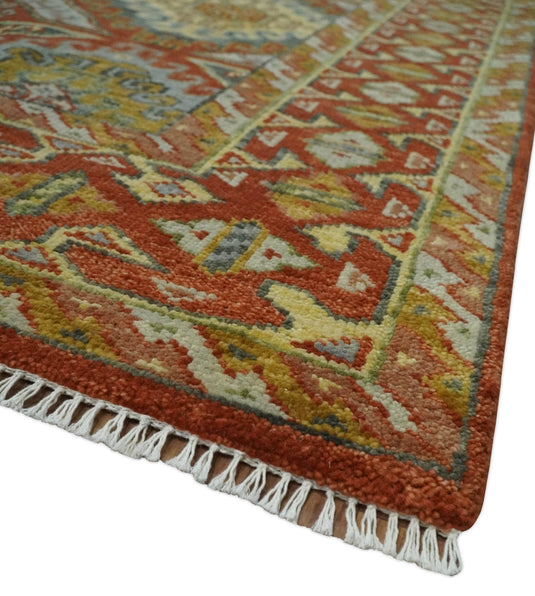 Hand Knotted Oriental Oushak Rug Rust and Beige Multi Size Ideal for Living, Bedroom, and Dining Rooms | CP1781