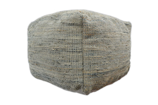 Natural Large Gray And Brown Hand Woven Jute Pouf Footstool, Seat, Foot Rest Living Room, Bedroom