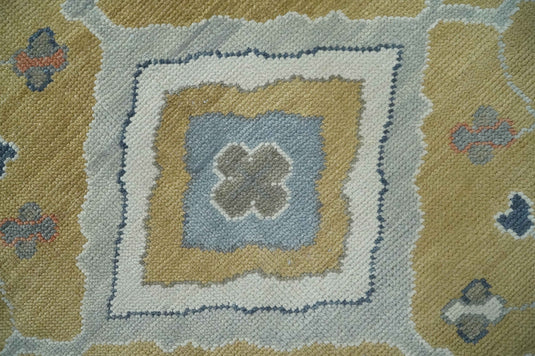 Turkish Oushak Gray, Beige, Blue And Ivory Hand Knotted 8x10 ft Bedroom, Living Room Rug Wool Area Rug