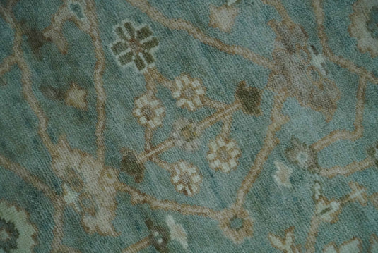 Hand Knotted Oriental Oushak Rug Aqua and Silver Multi Size Ideal for Living, Bedroom, and Dining Rooms |CP1708