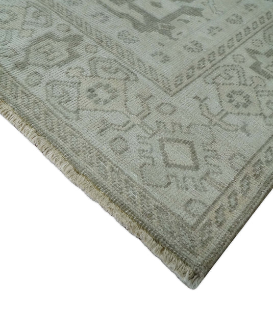 Traditional Turkish Design Brown And Ivory Hand Knotted 8x10 ft Bedroom, Living Room Rug Wool Area Rug