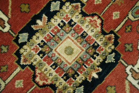 Hand Knotted Traditional Heriz Serapi Olive, Brown And Beige Wool Rug 8x10 ft Ideal for Living, Bedroom And Dining Rooms | CP2440810