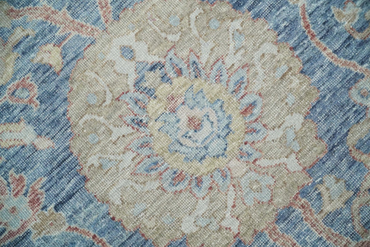 Blue And Beige Vintage Traditional Handknotted Persian Rug Made with Wool | Oxidised,DIstressed low Pile Vintage Rug, Living Room Rug