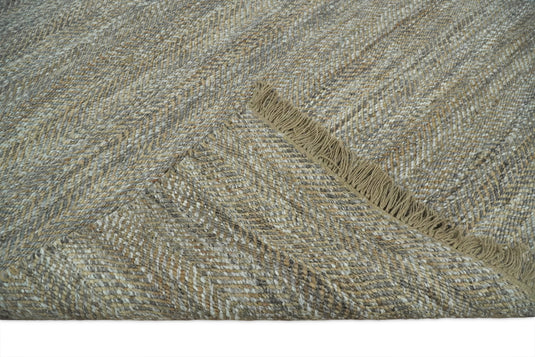 Available in USA Hand-Woven Brown and Charcoal 100% Natural Bedroom, Living Room Rug, kids Room Natural Jute Area Rug -AAJR11- (FC)