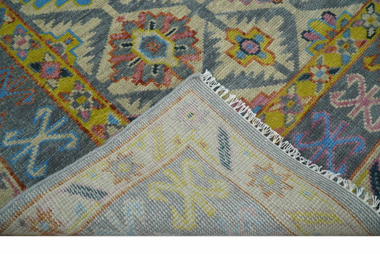 Hand Knotted Oriental Oushak Rug  Beige,Grey and Mustard Multi Size Ideal for Living, Bedroom, and Dining Room