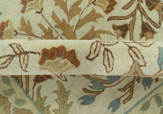Custom Made Traditional Floral Brown And Beige Hand Tufted Wool Area Rug