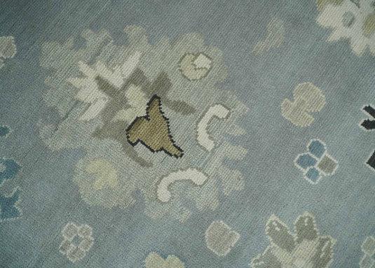 Custom Made Modern Oushak Hand Knotted Gray And Beige Wool Area Rug