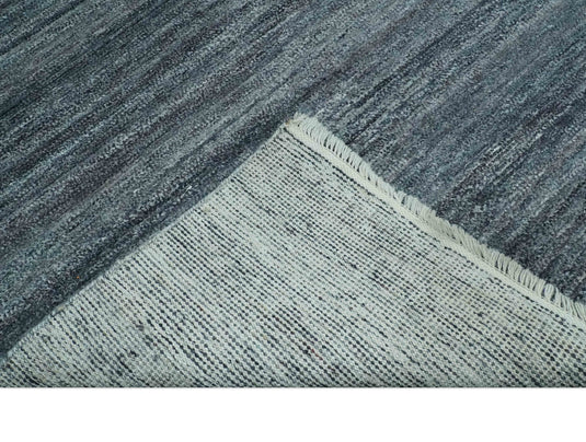 Abstract Black, Charcoal and Gray Handwoven 5x8 ft Bedroom, Living Room Rug Pet Yarn Area Rug