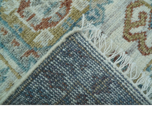 Hand Knotted 2x3 ft Transitional Ivory Wool Area Rug