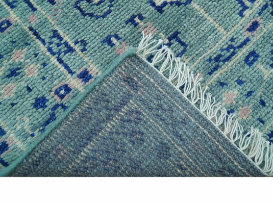 Traditional Tree of Life Design 4x6 ft Hand Knotted Teal And Blue Wool Area Rug