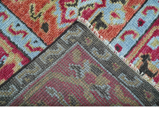 Custom Made Traditional Medallion Rust And Black Hand Knotted Wool Area Rug