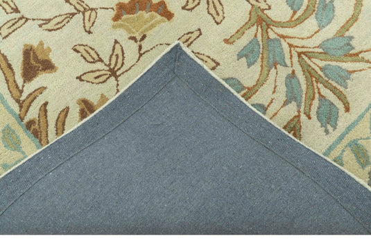 Custom Made Traditional Floral Brown And Beige Hand Tufted Wool Area Rug
