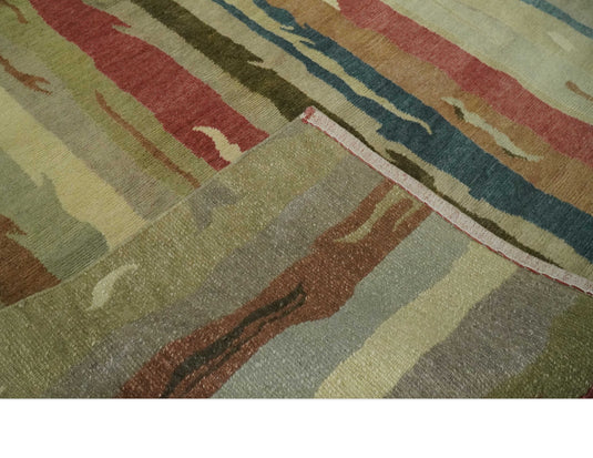 Abstract Hand Knotted Multi Color 5x8 ft Bedroom, Living Room Rug Wool Area Rug