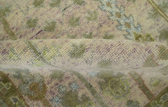 Custom Made Pink, Olive, Beige And Brown Tree Of Life Hand Knotted Wool Area Rug