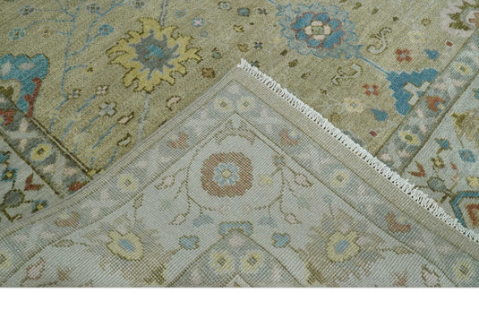 Persian Hand Knotted Oriental Oushak rug Beige and Ivory Multi Size Ideal for Living, Bedroom, and Dining Rooms |CP1205