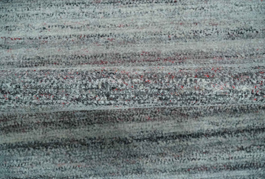 Modern Abstract Gray, Silver And Charcoal Durrie 5x8 ft Bedroom, Living Room Rug Pet Yarn Area Rug