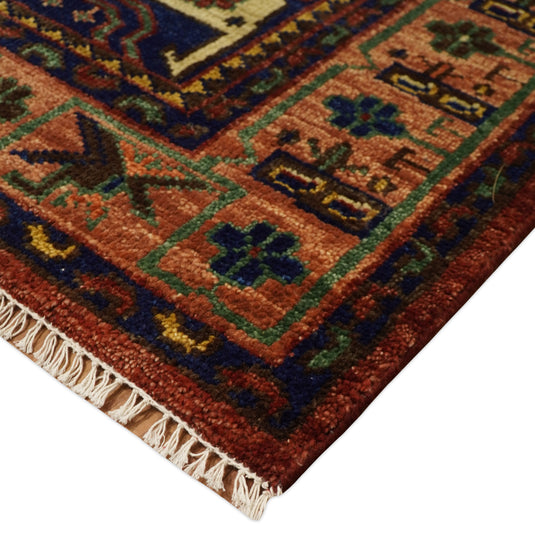 Traditional Antique Vintage Persian Hand Knotted Wool Rug Red and Blue 5X8, 6X9, 8X10, 9X12, 10X14 and 12x15  Ideal for Living, Bedroom, and Dining Rooms | CP194S