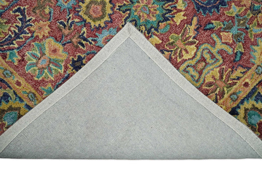 Custom Made Colorful Antique Hand Tufted Wool Area Rug