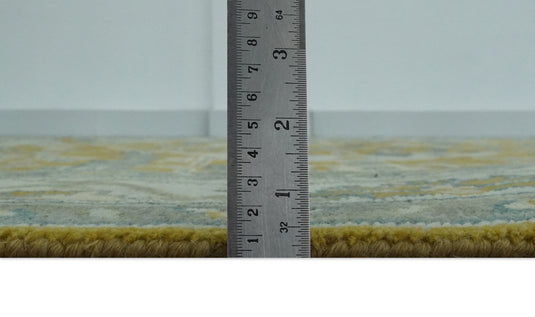 Custom Made Hand Knotted Turkish Oushak Ivory, Gray And Olive Wool Area Rug