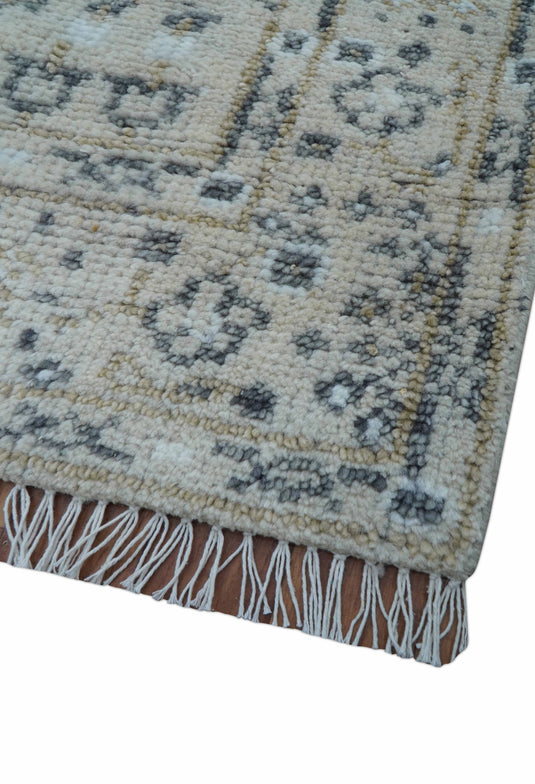 Traditional Beige Tree of Life Design 4x6 ft Hand Knotted Wool Area Rug