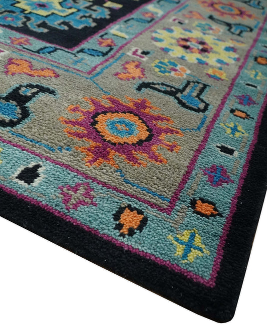 Vibrant Colorful Oushak Hand Knotted 8x10 ft wool Area Rug