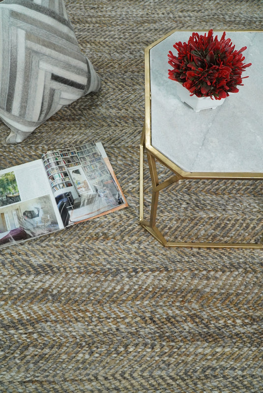 Available in USA Hand-Woven Brown and Charcoal 100% Natural Bedroom, Living Room Rug, kids Room Natural Jute Area Rug -AAJR11- (FC)