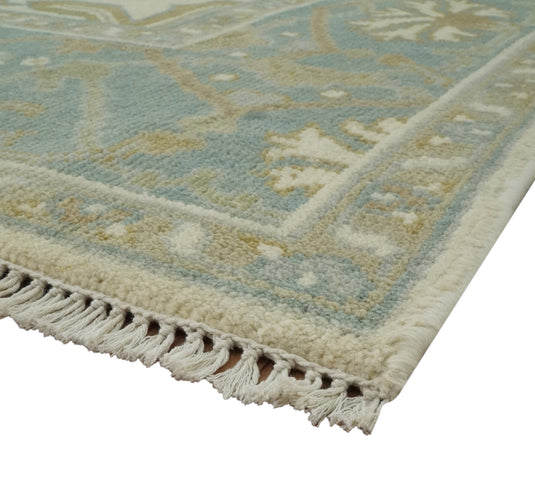 Hand Knotted Beige, Cream And Gray Oriental Oushak Wool Rug 6x9.6 ft Ideal for Living, Bedroom And Dining Rooms | CP2359696