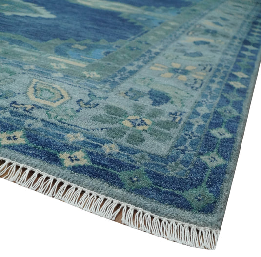 HandKnotted Heriz Serapi Rug Blue, Silver and Brown Ideal for Living, Bedroom, and Dining Rooms 5x8, 6x9, 8x10, 9x12 and 10x14 Wool Rug