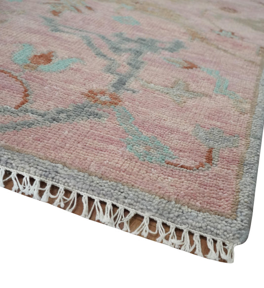 Light Pink Hand knotted Oriental Oushak Multi size wool Area Rug