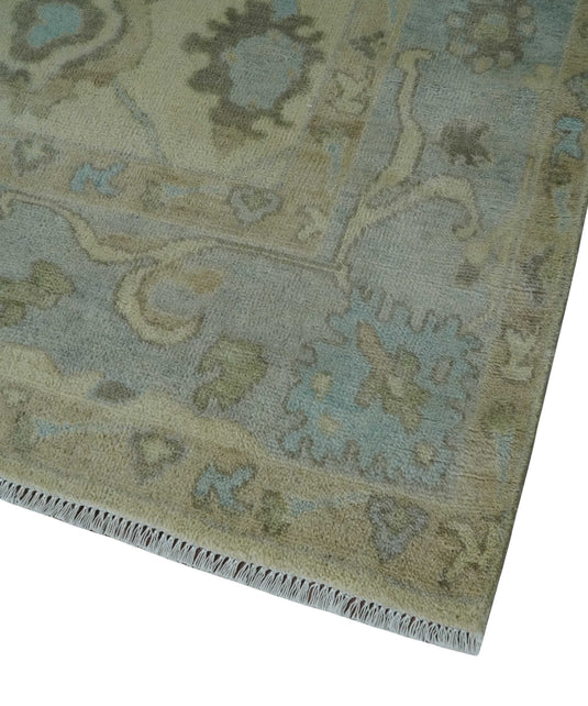 Hand Knotted Oriental Oushak  Rug Beige and Grey Multi Size Ideal for Living, Bedroom, and Dining Rooms |CP1709