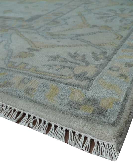 Traditional Oushak Hand knotted Beige and Grey 9x12 wool Area Rug