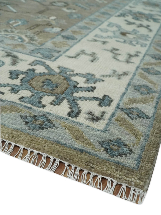 Hand Knotted Oriental Oushak Rug Camel, Ivory and Silver Multi Size Ideal for Living, Bedroom, and Dining Rooms | CP1704