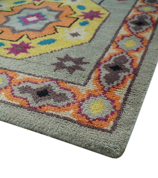 Traditional Pattern Multicolor Hand Knotted 8x10 ft wool Area Rug